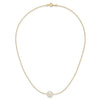 14k 10-11mm White Semi-Round Freshwater Cultured Pearl 17 inch Cable Necklace