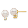 Saltwater Akoya Pearl & Diamond Post Earrings
