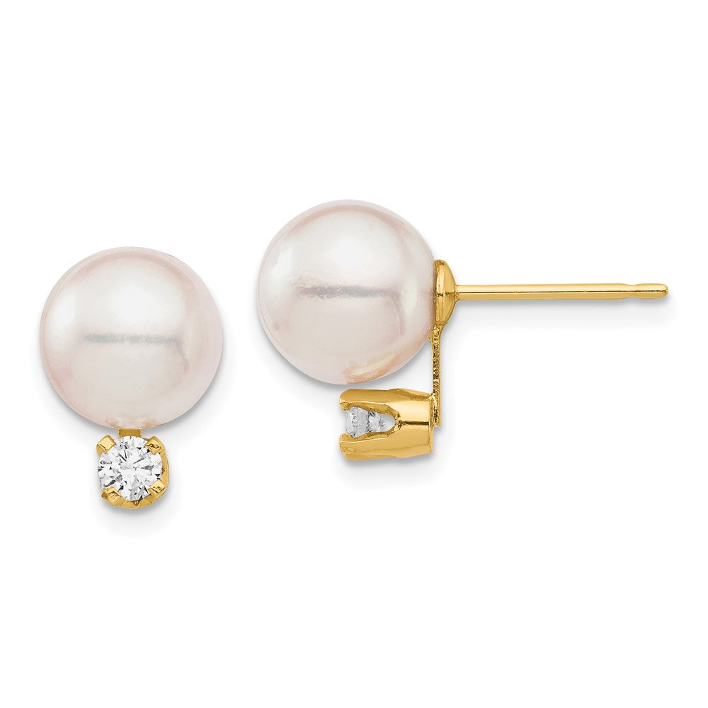 Saltwater Akoya Pearl & Diamond Post Earrings