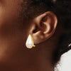 14K 12x20 White Pear Saltwater Cultured Mabe Pearl Omega Back Earrings