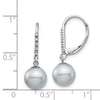 8-9mm Dyed Fresh Water Cultured Pearl & .05ct Diamond Leverback Earrings