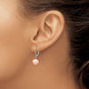8-9mm Dyed Fresh Water Cultured Pearl & .05ct Diamond Leverback Earrings