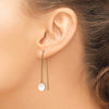 14k 7-8mm White Rice Freshwater Cultured Pearl Cable Chain Threader Earrings