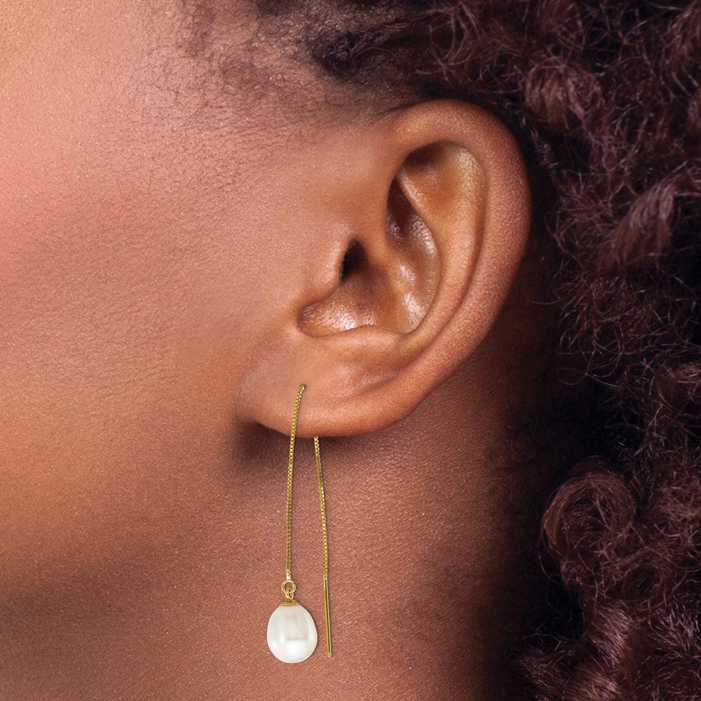 Gold FWC Pearl Threader Earrings