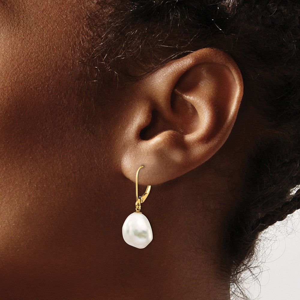 Keshi FWC Pearl Leverback Earrings