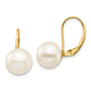 Fresh Water Cultured Round Pearl Leverback Earrings