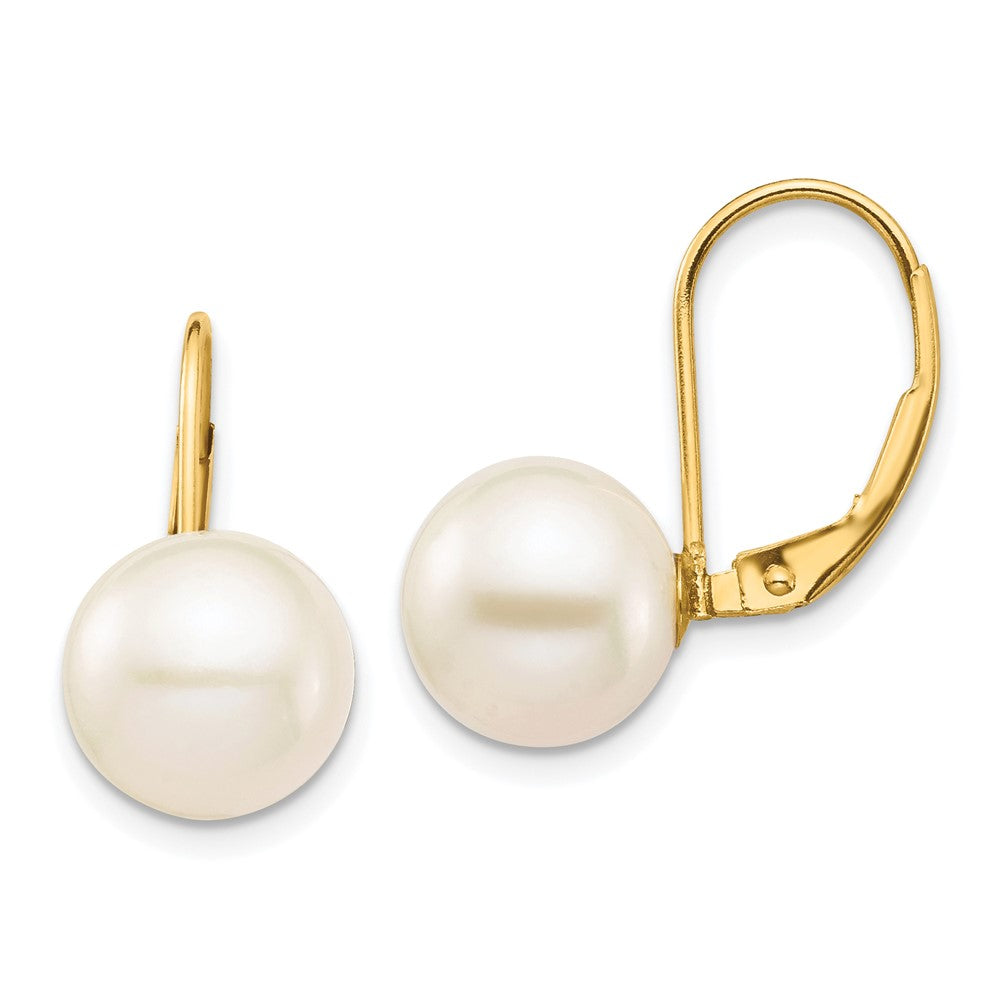 Fresh Water Cultured Round Pearl Leverback Earrings