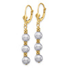 5-6mm Dyed Semi-round Freshwater Cultured Pearl Leverback Earrings