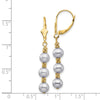 5-6mm Dyed Semi-round Freshwater Cultured Pearl Leverback Earrings