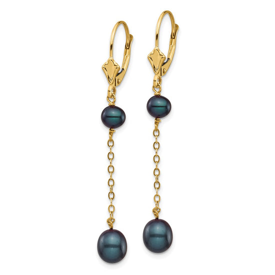 Rice Freshwater Cultured Rice Pearl Leverback Earrings