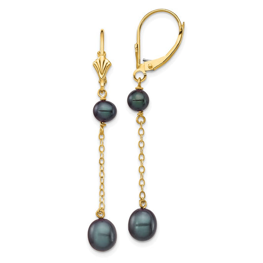 Rice Freshwater Cultured Rice Pearl Leverback Earrings