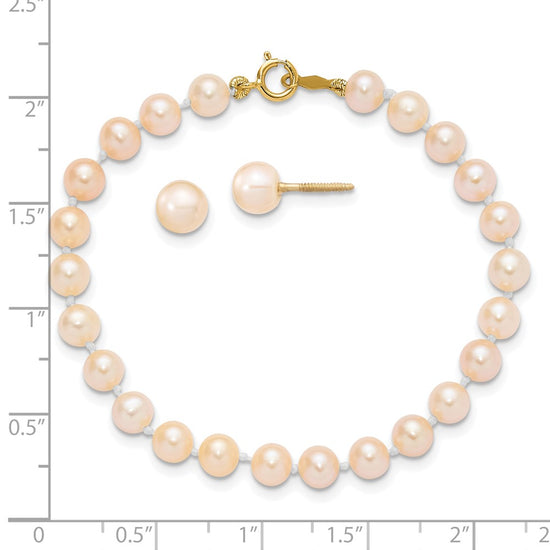 Gold Childrens Pearl Set