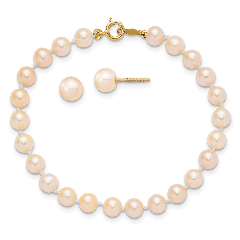 Gold Childrens Pearl Set