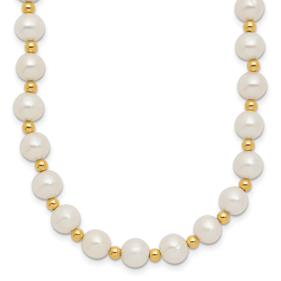 Gold Fresh Water Cultured Pearl Necklace