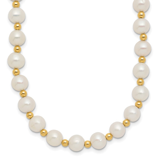 Gold Fresh Water Cultured Pearl Necklace