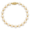 14k 6-7mm White Near-Round Freshwater Cultured Pearl Beaded 7 inch Bracelet