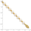 14k 6-7mm White Near-Round Freshwater Cultured Pearl Beaded 7 inch Bracelet