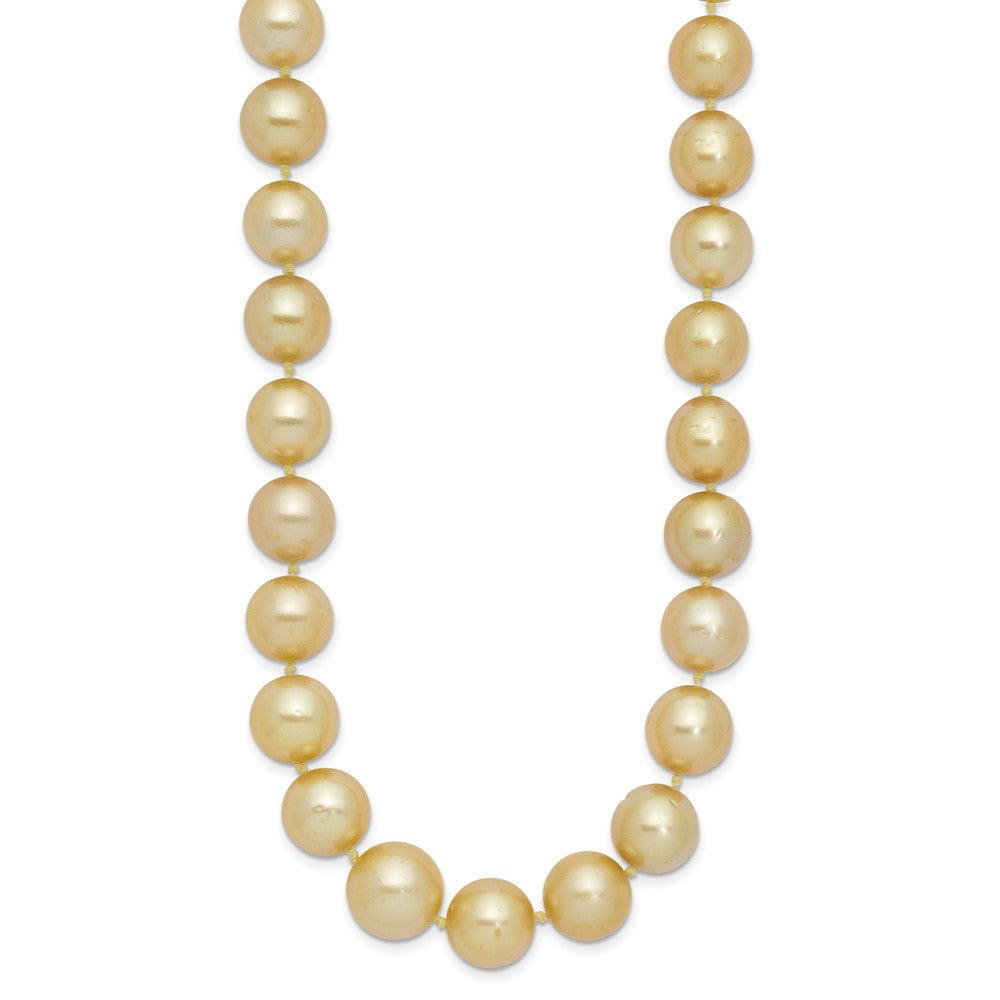 14k 9-12mm Golden South Sea Saltwater Cultured Graduated Baroque Pearl 19 inch Necklace