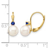 7-7.5mm White Round FWC Pearl & Gemstone Leverback Earrings