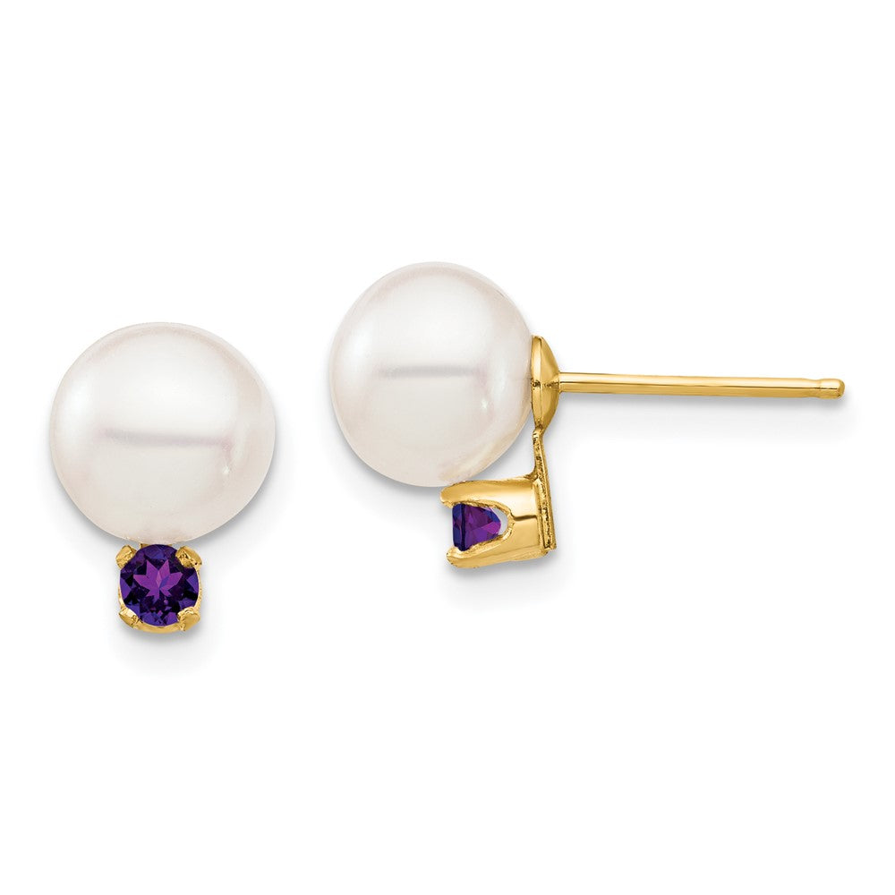 7-7.5mm FWC Pearl & Gemstone Earrings