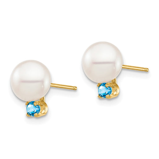 7-7.5mm FWC Pearl & Gemstone Earrings