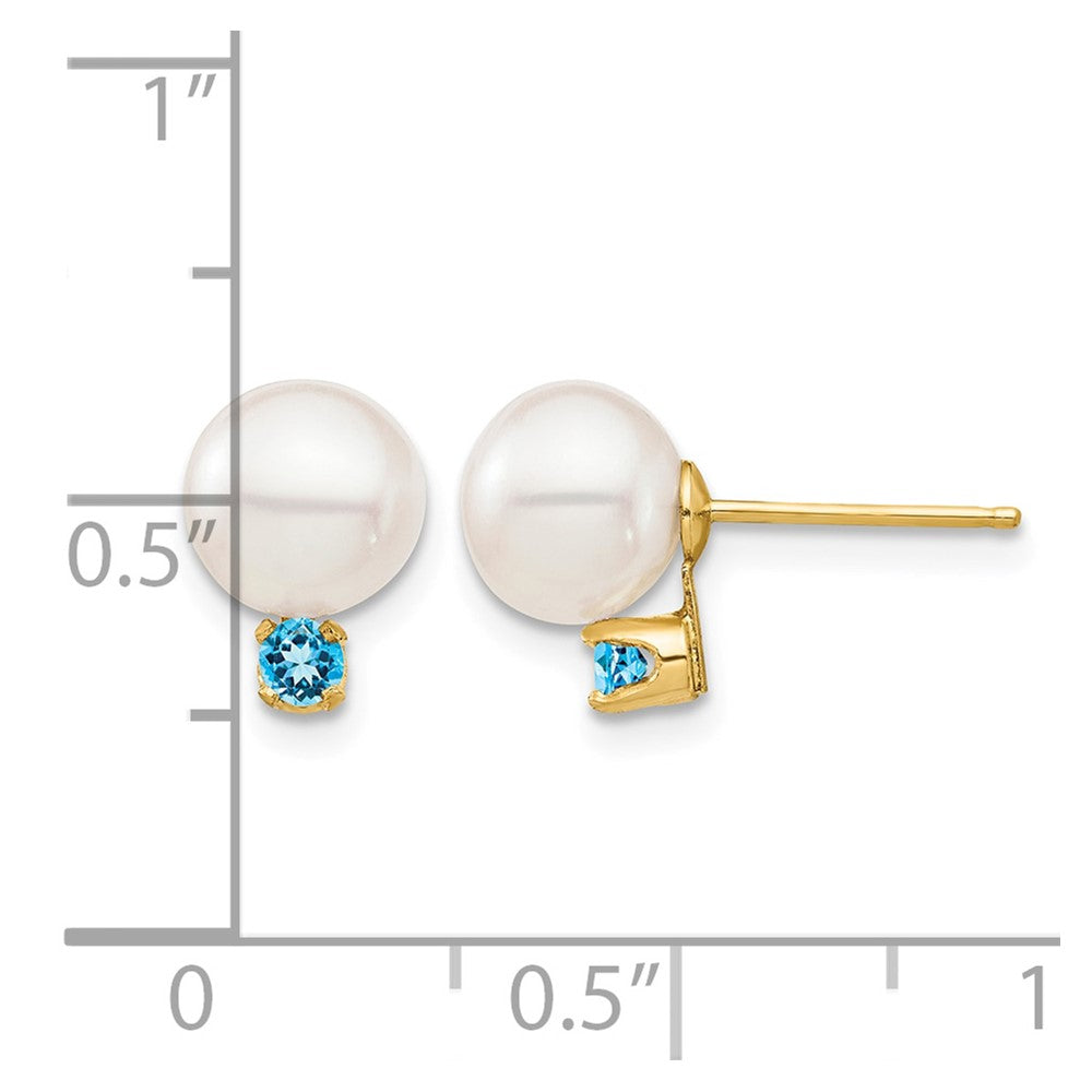 7-7.5mm FWC Pearl & Gemstone Earrings