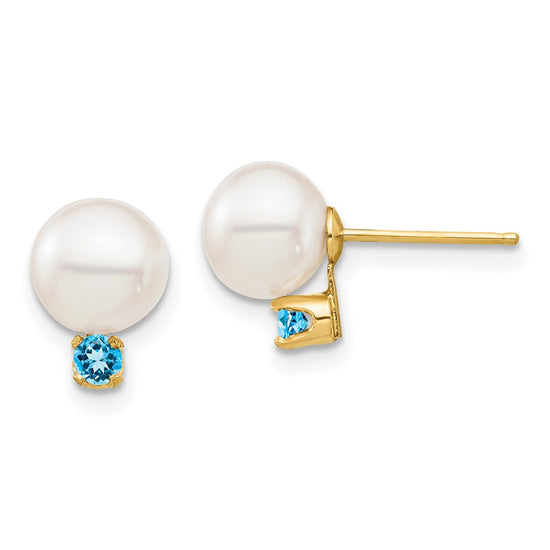 7-7.5mm FWC Pearl & Gemstone Earrings