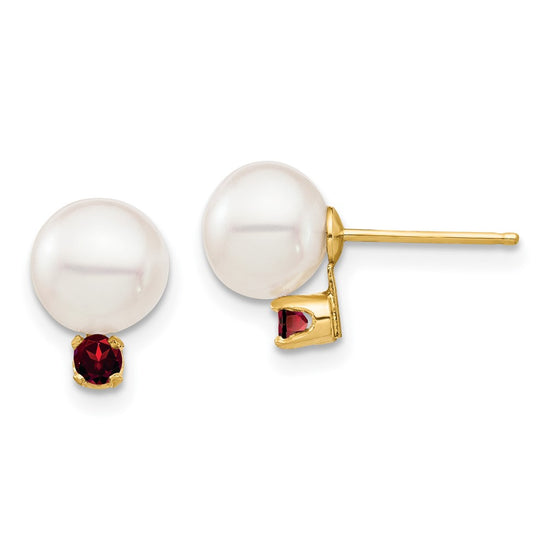 7-7.5mm FWC Pearl & Gemstone Earrings