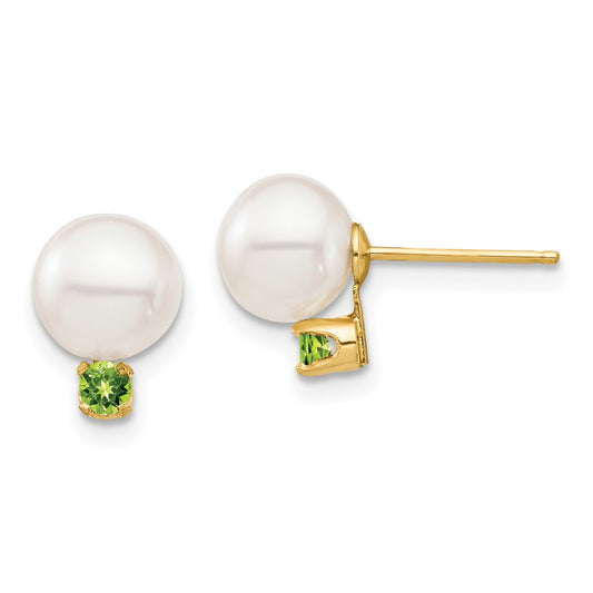 7-7.5mm FWC Pearl & Gemstone Earrings