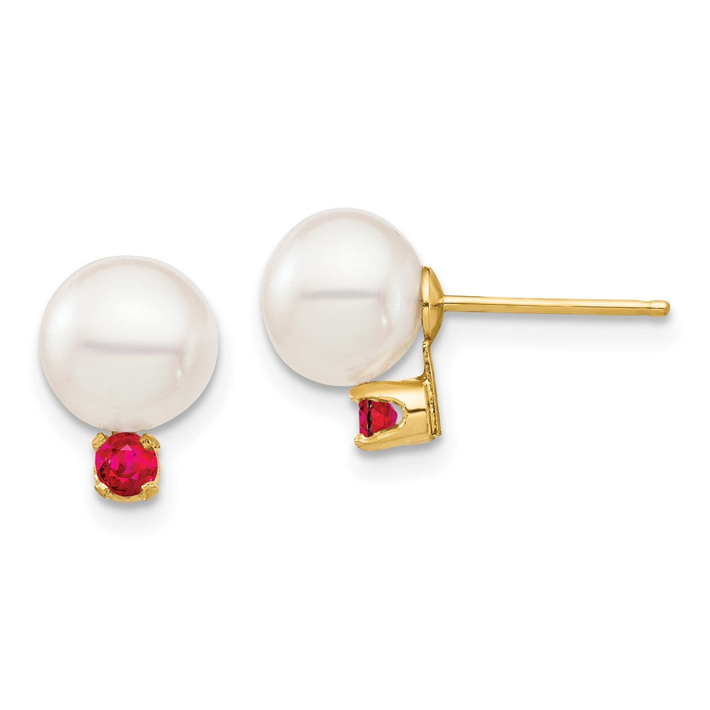 7-7.5mm FWC Pearl & Gemstone Earrings