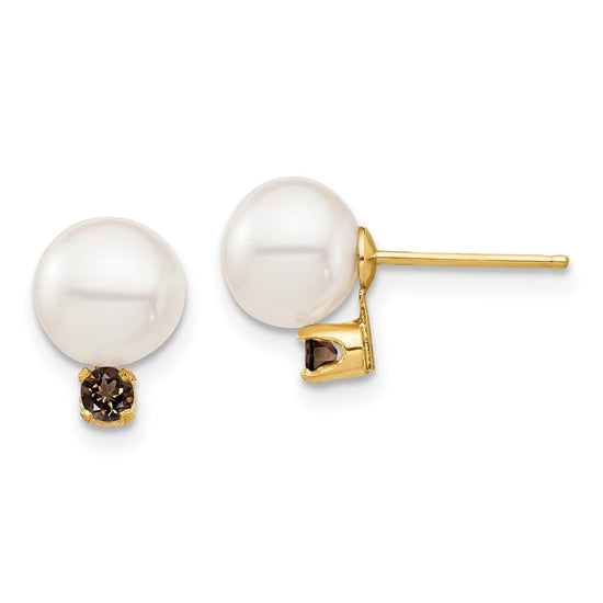 7-7.5mm FWC Pearl & Gemstone Earrings
