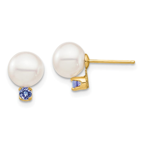 7-7.5mm FWC Pearl & Gemstone Earrings