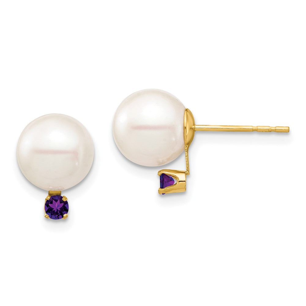 8-8.5mm FWC Pearl & Gemstone Earrings