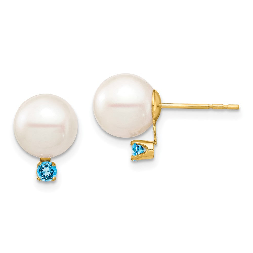 8-8.5mm FWC Pearl & Gemstone Earrings