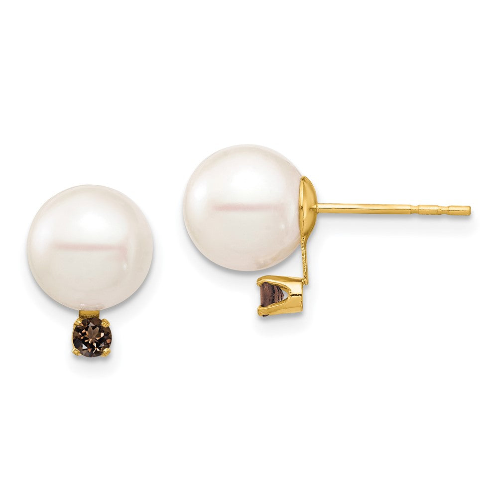 8-8.5mm FWC Pearl & Gemstone Earrings