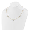 14k 10-11mm White Keshi Freshwater Cultured Pearl 7-Station 20 inch Necklace