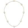 14k 10-11mm White Keshi Freshwater Cultured Pearl 7-Station 20 inch Necklace