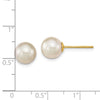 14k 8-9mm White Round South Sea Saltwater Cultured Pearl Post Earrings