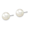 14k White Gold 8-9mm White Round South Sea Saltwater Cultured Pearl Post Earrings