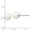 14k White Gold 8-9mm White Round South Sea Saltwater Cultured Pearl Post Earrings