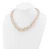 14k 5-9mm White Semi-Round Freshwater Cultured Pearl Multi-strand 19 inch Necklace