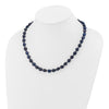 14k White Gold 7x11 Black Baroque Freshwater Cultured Pearl 18 inch Necklace