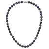14k White Gold 7x11 Black Baroque Freshwater Cultured Pearl 18 inch Necklace