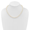 14k 8-9mm White Near-Round Freshwater Cultured Pearl and Diamond-cut Beaded 18 inch Necklace