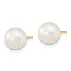 14k 8-9mm White Near-Round Freshwater Cultured Pearl 18 inch Necklace with 2 inch Extender/7.5 inch Bracelet with 1 inch Extender/Post Earrings Set