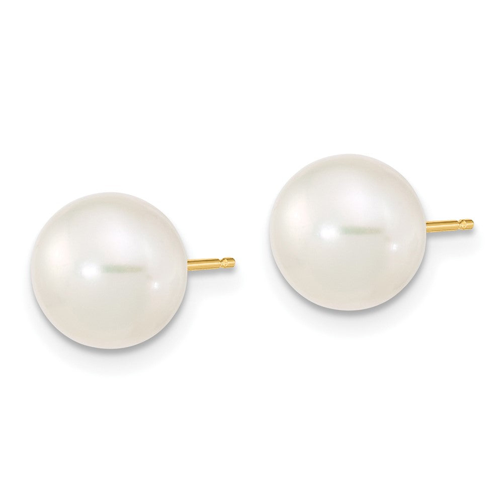 14k 8-9mm White Near-Round Freshwater Cultured Pearl 18 inch Necklace with 2 inch Extender/7.5 inch Bracelet with 1 inch Extender/Post Earrings Set