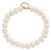 14k 8-9mm White Near-Round Freshwater Cultured Pearl 18 inch Necklace with 2 inch Extender/7.5 inch Bracelet with 1 inch Extender/Post Earrings Set