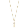 14k Brushed and Hammered 6-7mm White Rice Freshwater Cultured Pearl 17 inch Necklace
