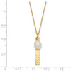 14k Brushed and Hammered 6-7mm White Rice Freshwater Cultured Pearl 17 inch Necklace