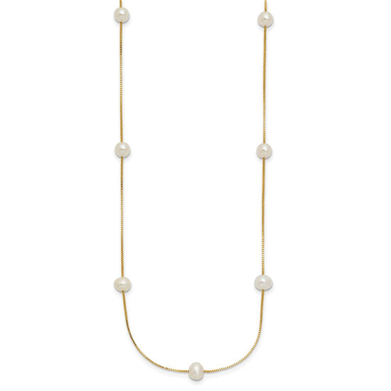 5-6mm Round White FWC Pearl 9-Station Necklaces